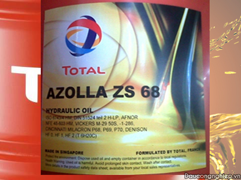Total Azolla ZS 68 là dòng sản phẩm dầu thủy lực 68 chuyên dụng cho hệ thống thủy lực làm việc liên tục